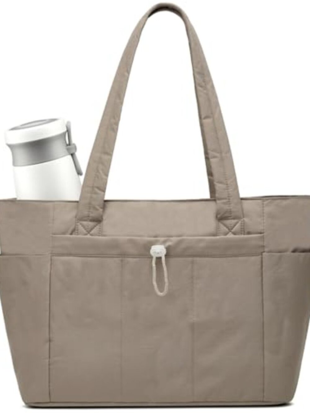 Quilted Puffer Tote Bag with Compartments Lightweight Shoulder Handbag